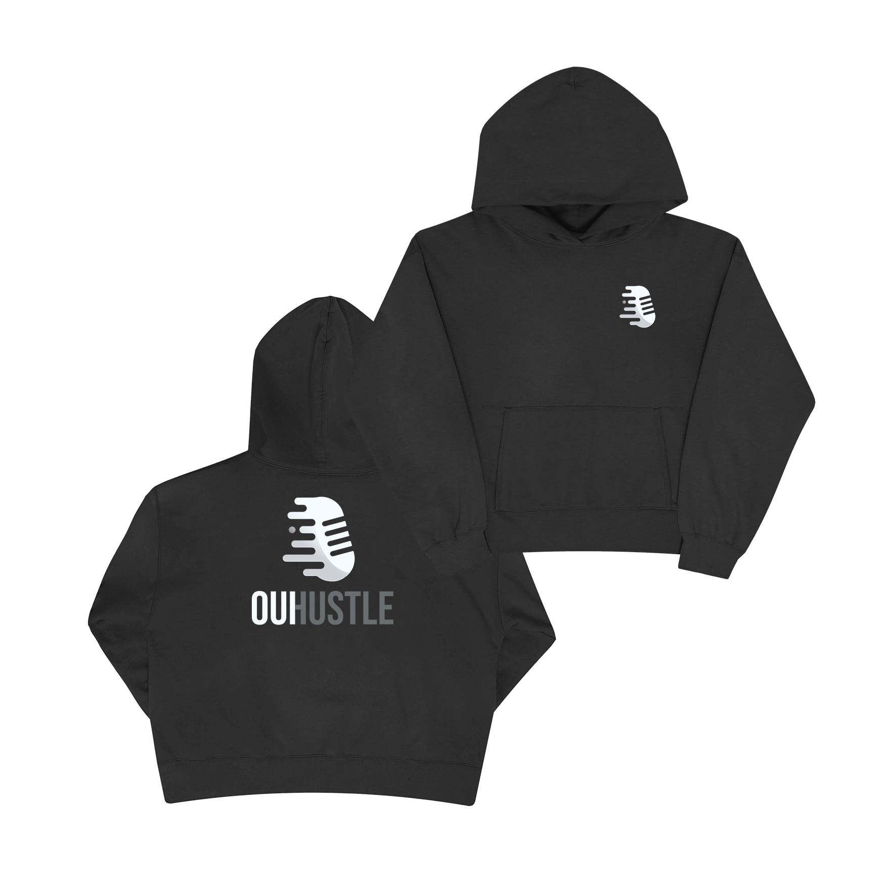 HOODIE NOIR "OUI HUSTLE"