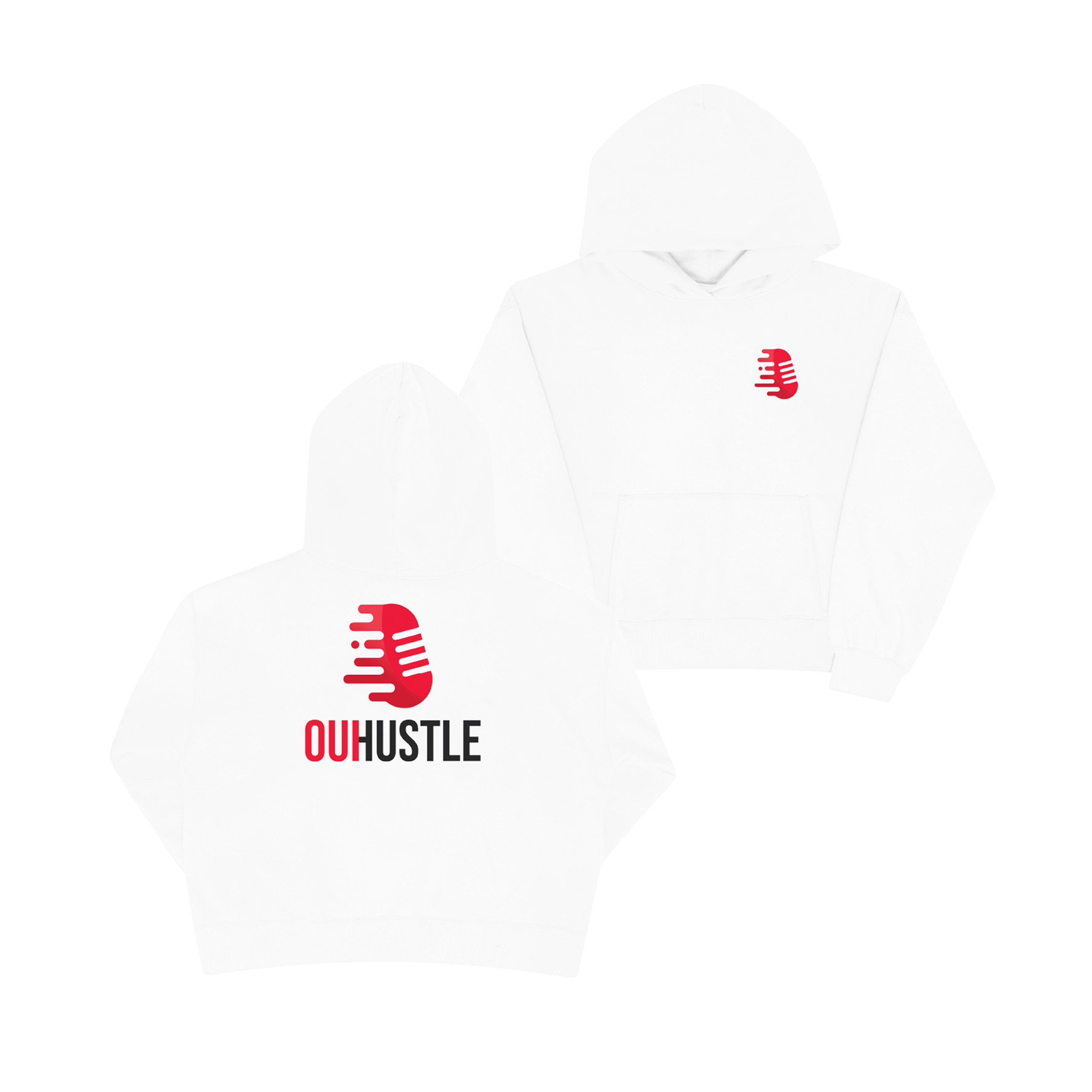 HOODIE BLANC "OUI HUSTLE"